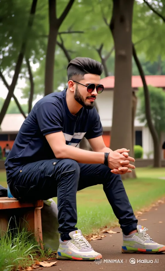 Stylish Man Prepares to Drive a Lamborghini in a Park – AI Generated Video | Hailuo AI