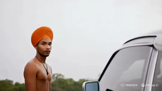 Young Man in Turban Boards Rolls-Royce Gracefully – AI Generated Video | Hailuo AI