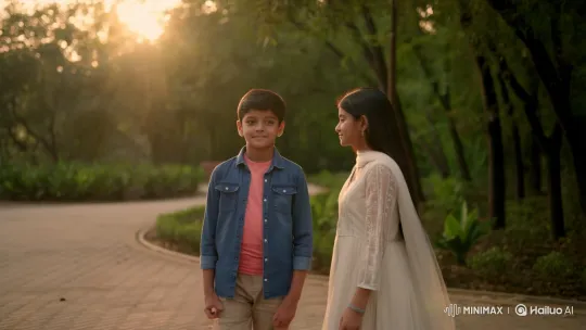 Golden Hour Romance: Boy and Pakistani Girl in Urban Park – AI Generated Video | Hailuo AI