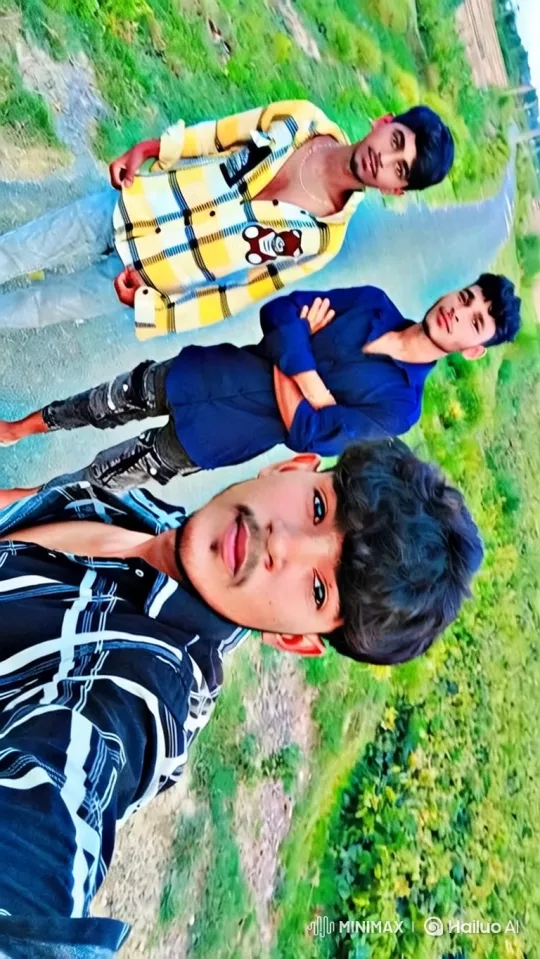 Young Men Pose for Selfie, Car Passes By – AI Generated Video | Hailuo AI