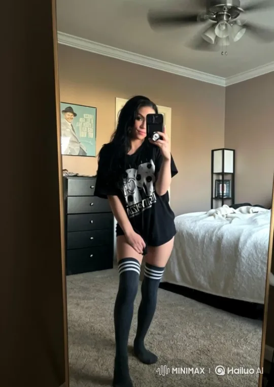 Young Woman Poses with Peace Sign in Bedroom – AI Generated Video | Hailuo AI