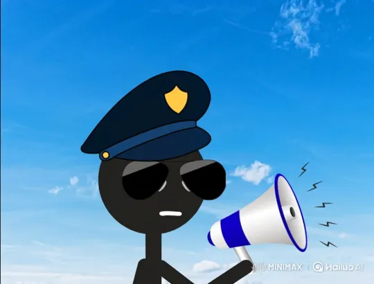 Animated Police Officer Addresses Crowd Firmly – AI Generated Video | Hailuo AI