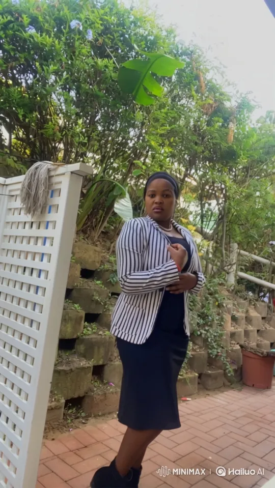 Woman in Black Outfit Stands Confidently in Garden – AI Generated Video | Hailuo AI