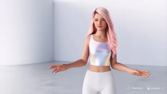 AI-Generated Girl Dances Gracefully in Minimalist Room – AI Generated Video | Hailuo AI