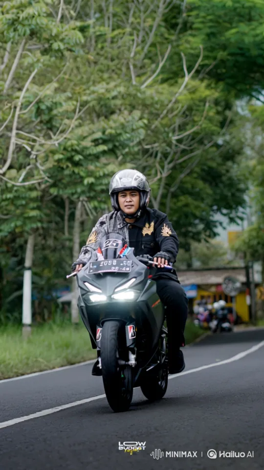 Motorcyclist Journey Through Lush Landscapes – AI Generated Video | Hailuo AI