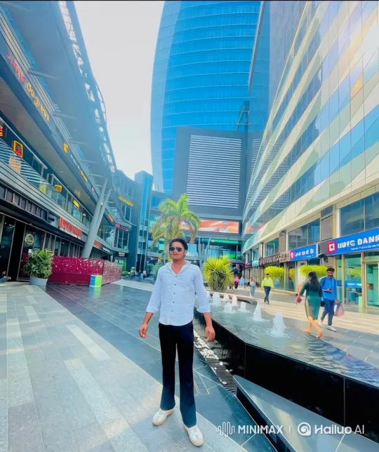 Man Enters Vehicle in Modern Plaza Setting – AI Generated Video | Hailuo AI
