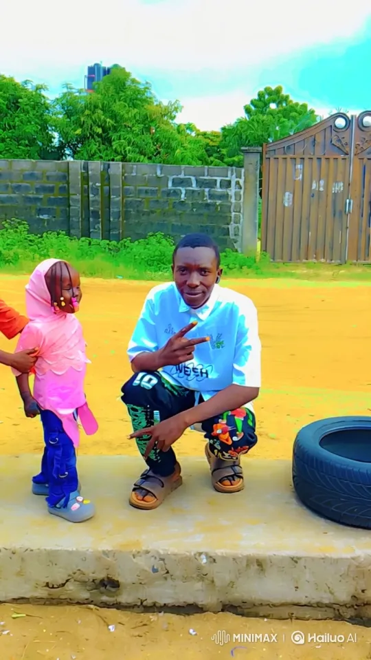Man and Child in Outdoor Setting with Camera Tracking and Panning – AI Generated Video | Hailuo AI