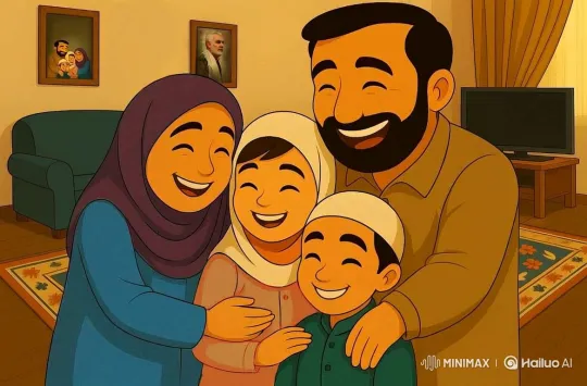 Family Embraces with Joyful Warmth and Laughter – AI Generated Video | Hailuo AI