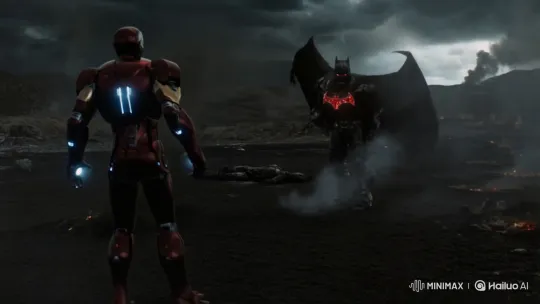 Iron Man Overpowers Batman in Dark Battle – AI Generated Video | Hailuo AI