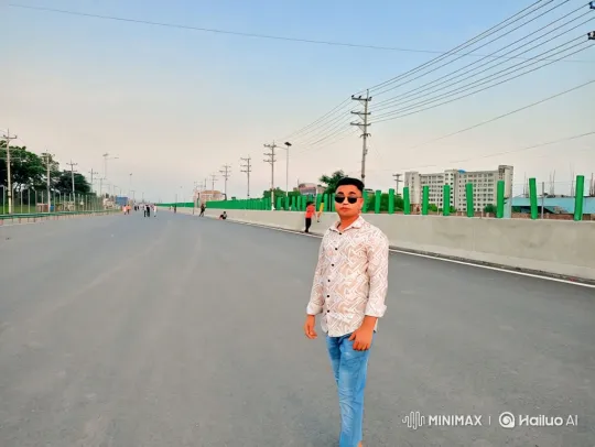 Young Man Poses on Overpass with Evolving Expression – AI Generated Video | Hailuo AI