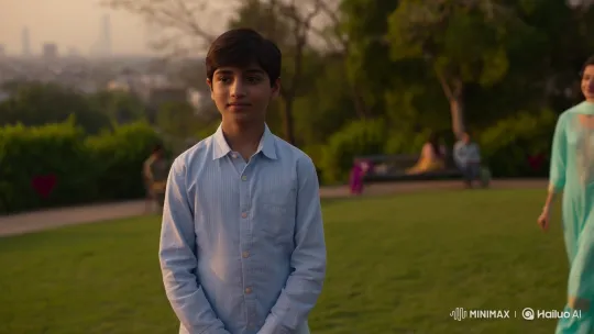 Pakistani Girl Meets Boy in Golden Hour Park – AI Generated Video | Hailuo AI