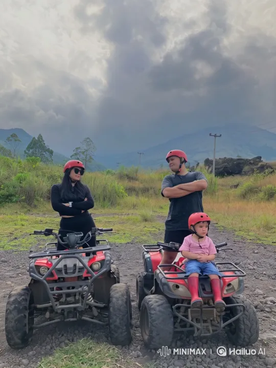 Family on ATVs in Dramatic Mountain Zoom Out to Earth View – AI Generated Video | Hailuo AI