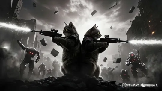 Dystopian Cats Defend City in Live2D Animation – AI Generated Video | Hailuo AI