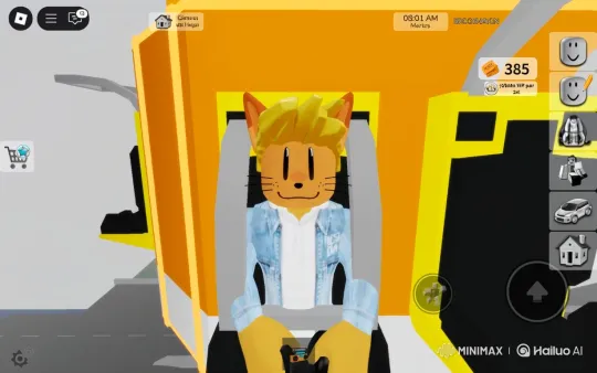 Anthropomorphic Cat Drives to Kindergarten in Virtual World – AI Generated Video | Hailuo AI