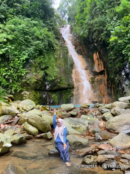 Woman by Waterfall to Panoramic Earth View – AI Generated Video | Hailuo AI