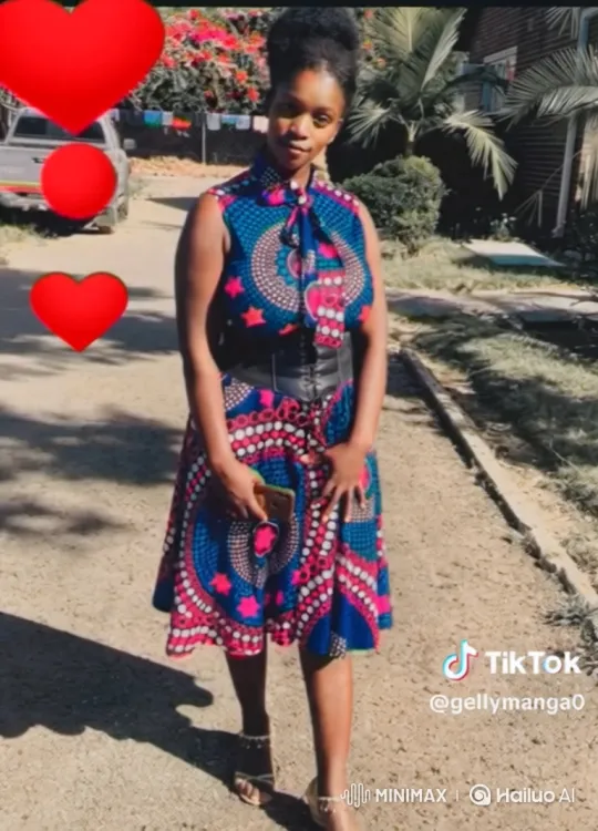 Woman in Colorful Dress Poses Outdoors with Smartphone – AI Generated Video | Hailuo AI