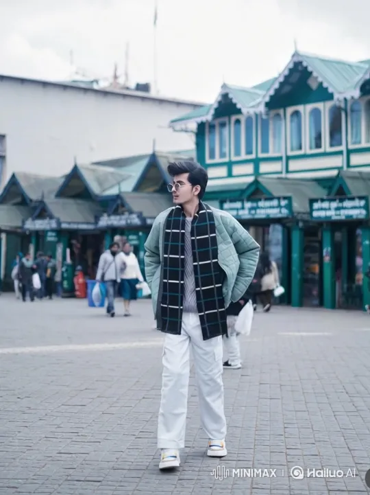 Young Man Boards Luxury Sedan in Town Square – AI Generated Video | Hailuo AI
