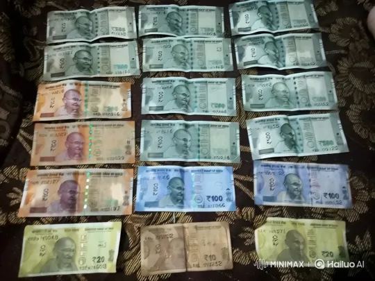 Indian Rupee Banknotes Arranged on Textured Fabric – AI Generated Video | Hailuo AI