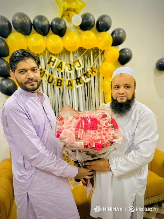Joyful Celebration of HAJJ MUBARAK with Flower Exchange – AI Generated Video | Hailuo AI
