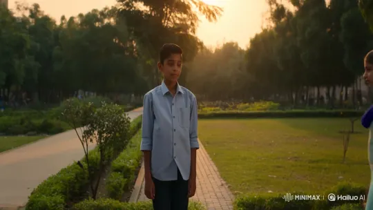 Romantic Moment in Urban Park at Golden Hour – AI Generated Video | Hailuo AI