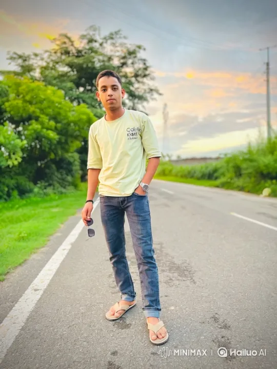 Young Man Prepares for Drive Under Sunset Sky – AI Generated Video | Hailuo AI