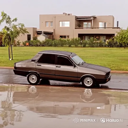 Vintage Sedan Lowers Gracefully on Wet Street – AI Generated Video | Hailuo AI