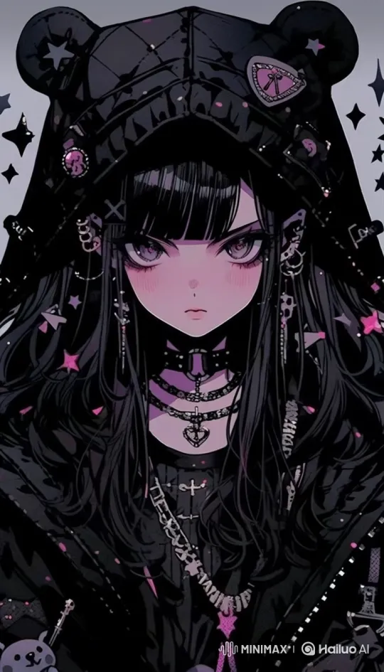 Stylish Anime Girl with Intense Purple Eyes – AI Generated Video | Hailuo AI