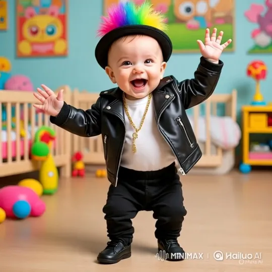 Baby Dances in Colorful Nursery – AI Generated Video | Hailuo AI
