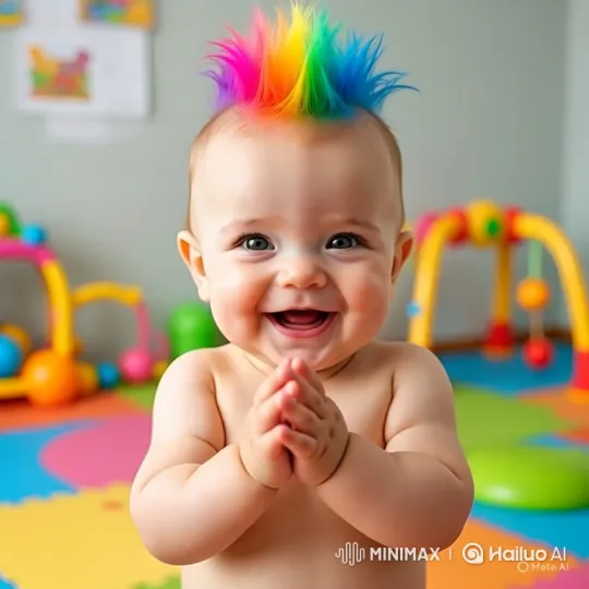 Baby's Joyful Playtime Escalates to Playful Chaos – AI Generated Video | Hailuo AI