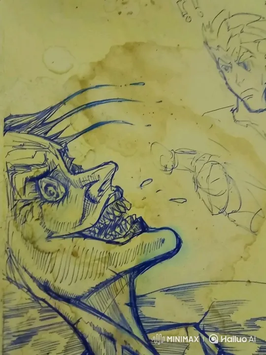 Grotesque Monster in Dynamic Sketch with Man's Face – AI Generated Video | Hailuo AI