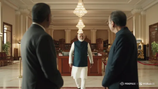 PM Modi shakes hands in a formal setting – AI Generated Video | Hailuo AI
