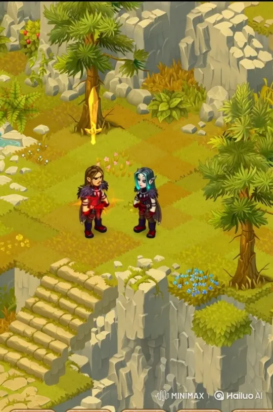 Fantasy Landscape: Two Characters Share Intimate Kiss – AI Generated Video | Hailuo AI