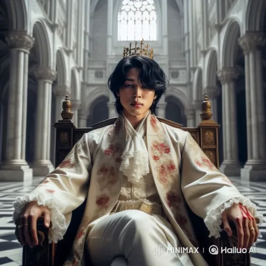 Regal Young Man on Throne with Steady Gaze – AI Generated Video | Hailuo AI