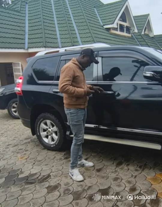 Man Enters Black SUV on Driveway, Drives Away – AI Generated Video | Hailuo AI