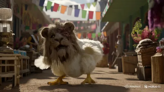Zombie Lion Chicken Dances Grotesquely on Street – AI Generated Video | Hailuo AI