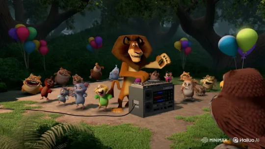 Lion DJ and Singing Owl in Animated Forest Party – AI Generated Video | Hailuo AI