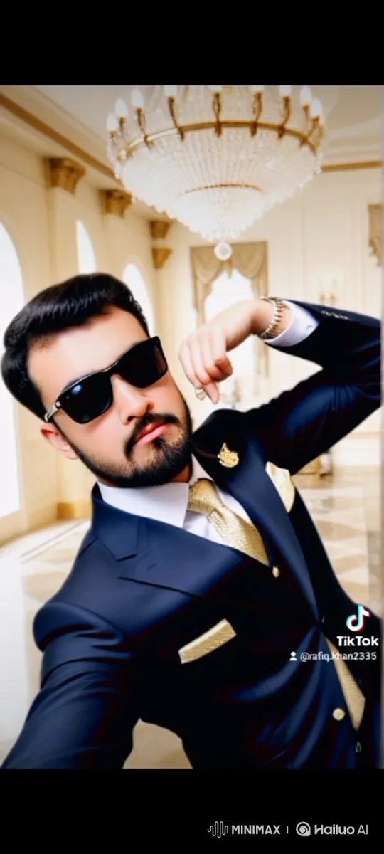 Confident Man in Luxury Hall Pose – AI Generated Video | Hailuo AI