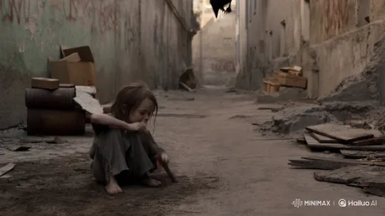 Homeless Child Finds Magical Ring in Urban Alley – AI Generated Video | Hailuo AI