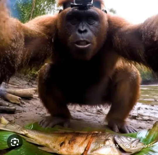 Orangutan Performs Wheelie on Motorcycle in City Night – AI Generated Video | Hailuo AI