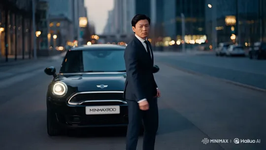 Man Drives Away Confidently in MINIMAXROO Car – AI Generated Video | Hailuo AI