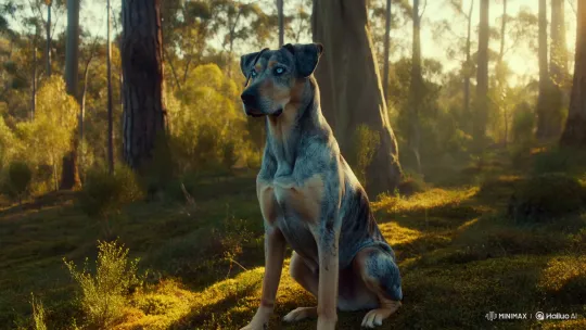 Woman Shares Emotional Moment with Dog in Forest – AI Generated Video | Hailuo AI