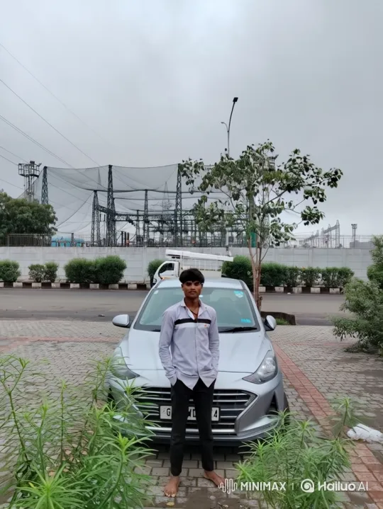 Young Man Contemplates Amidst Industrial and Natural Backdrop – AI Generated Video | Hailuo AI