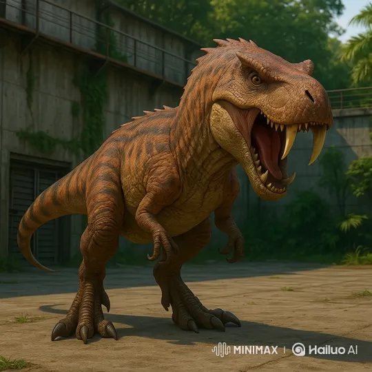 Saber-toothed Dinosaur vs. Tyrannosaurus Rex Showdown – AI Generated Video | Hailuo AI