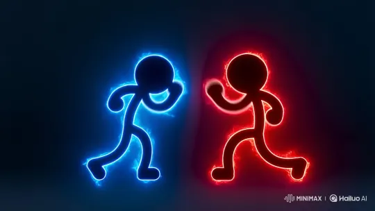 Two Stickmen in Fiery High-Speed Battle – AI Generated Video | Hailuo AI