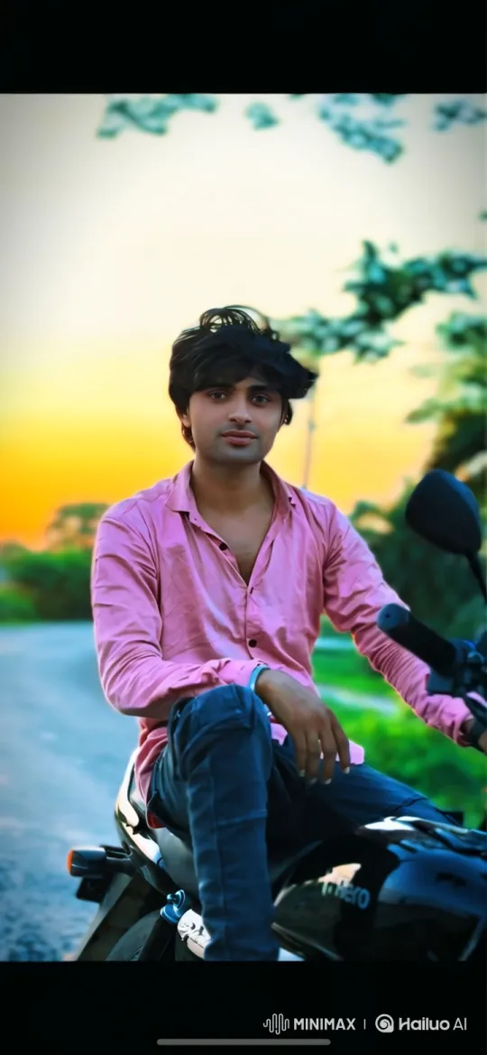 Young Man Transitioning from Motorcycle to Car at Sunset – AI Generated Video | Hailuo AI