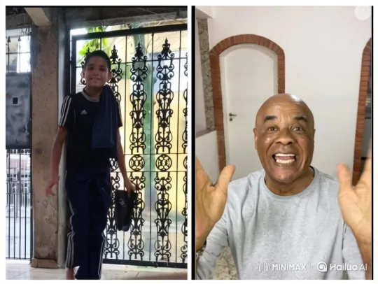 Embrace of Time: Past Meets Present in Tender Fusion – AI Generated Video | Hailuo AI