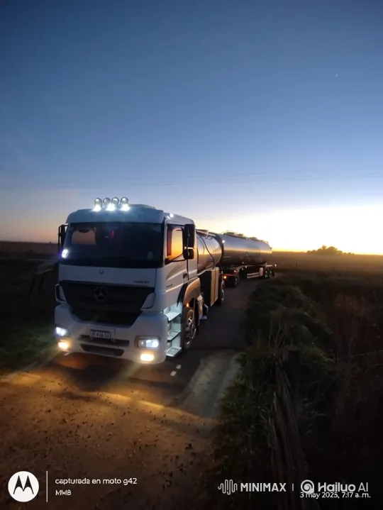 Dawn Aerial View of Solitary Tanker Truck in Rural Landscape – AI Generated Video | Hailuo AI