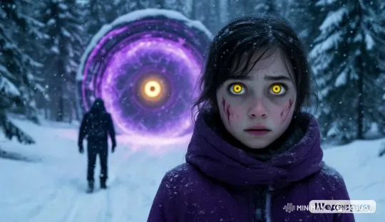 Mysterious Portal in Snowy Forest with Intriguing Camera Work – AI Generated Video | Hailuo AI