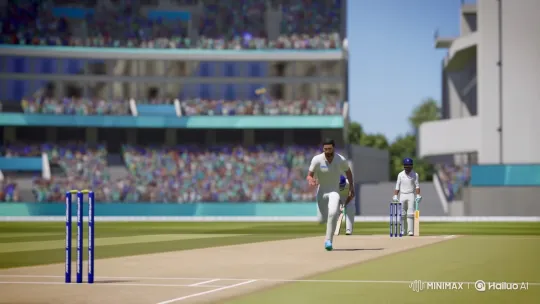 Cricket: Bowler's Powerful Delivery in High-Stakes Match – AI Generated Video | Hailuo AI