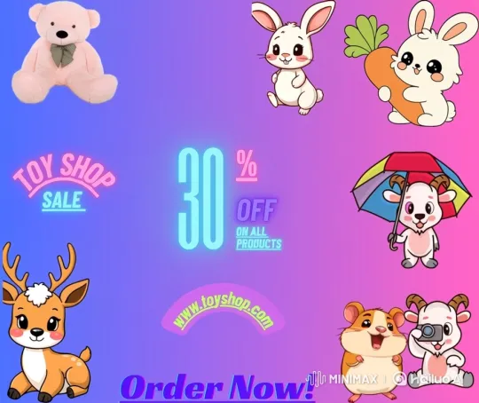Animated Toy Shop Sale Advertisement with Gentle Animations – AI Generated Video | Hailuo AI